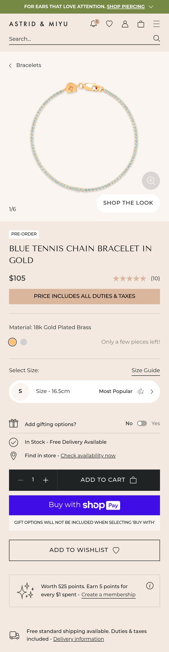 Jewelry product options include: bracelet, chain for Blue Tennis Chain Gold Bracelet | Astrid & Miyu from Astrid & Miyu .us.