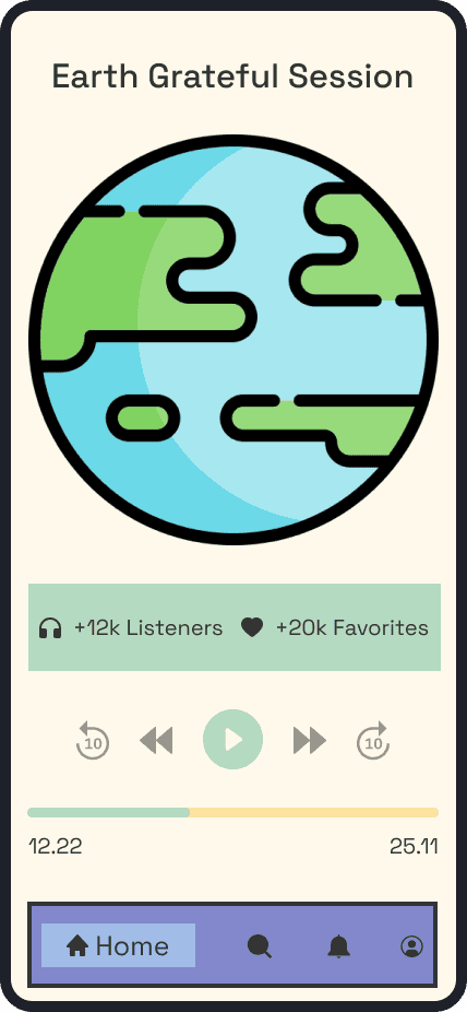 a picture of mobile ui design demonstrating the play audio 