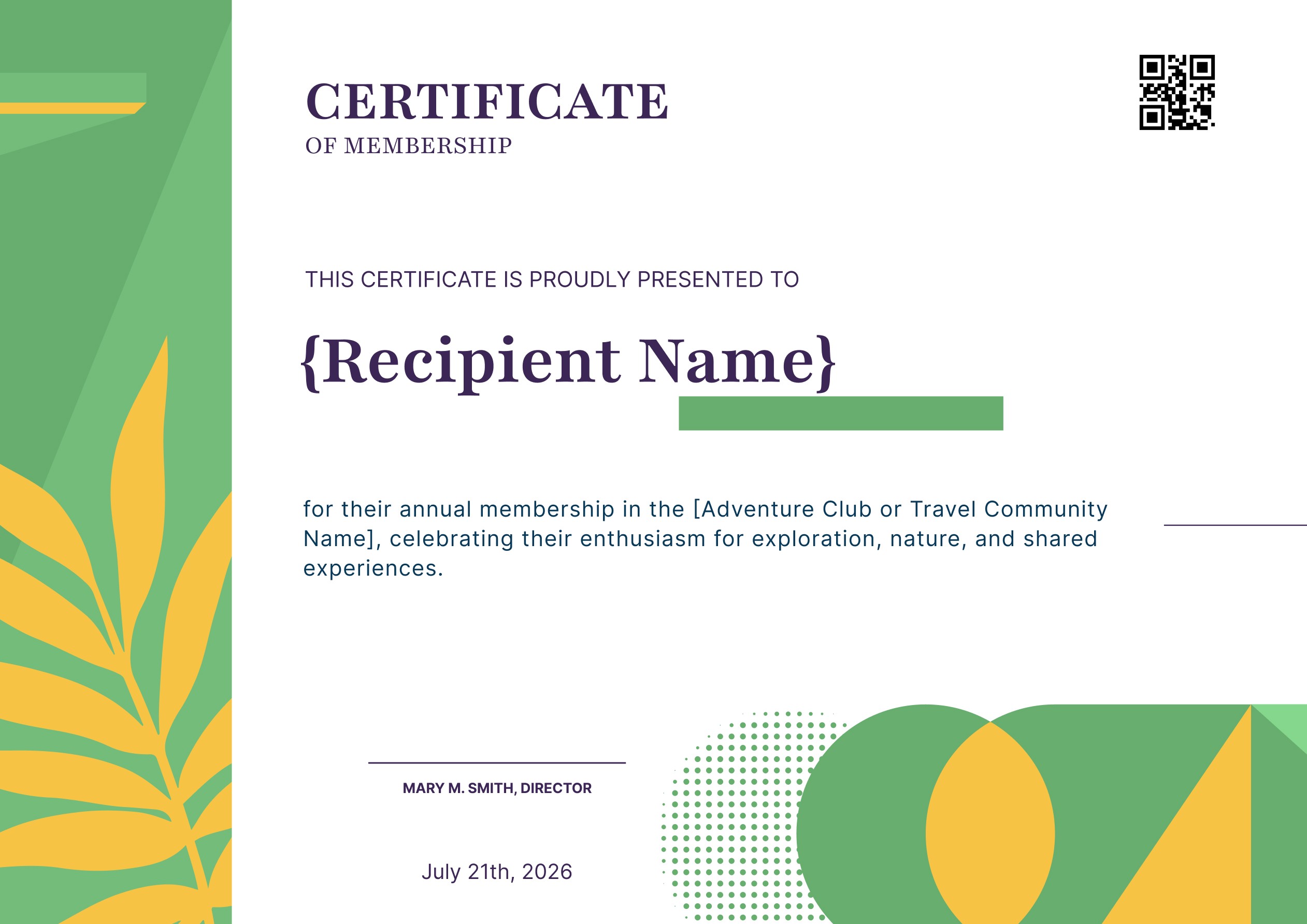 Wauld - Earthy and professional membership certificate template