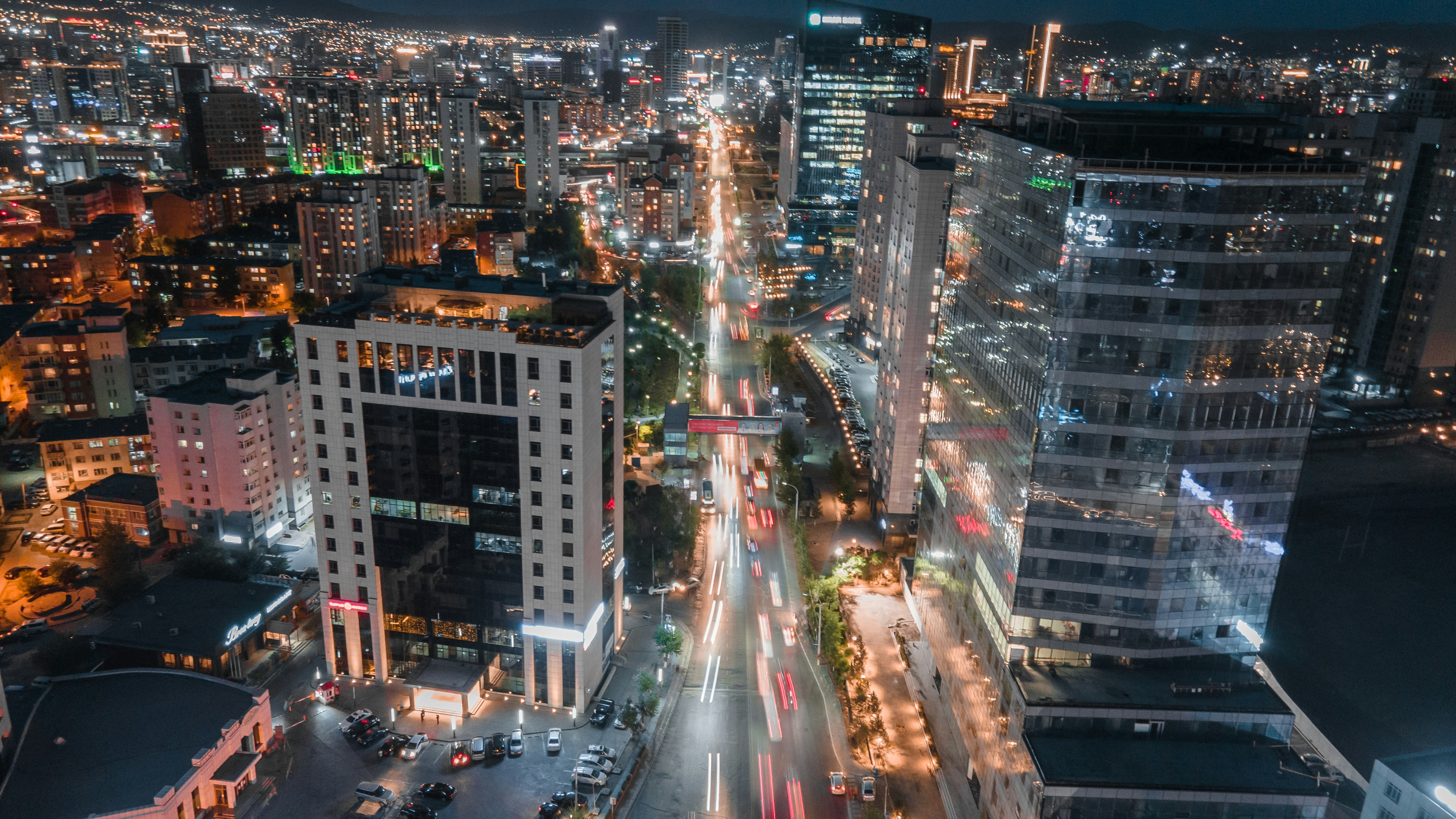 cars on road during night time