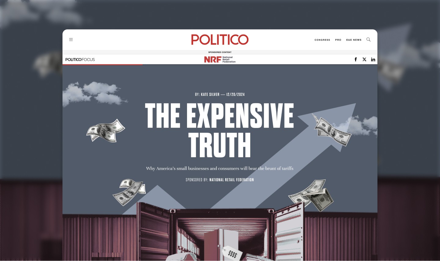 Screenshot of a Politico article