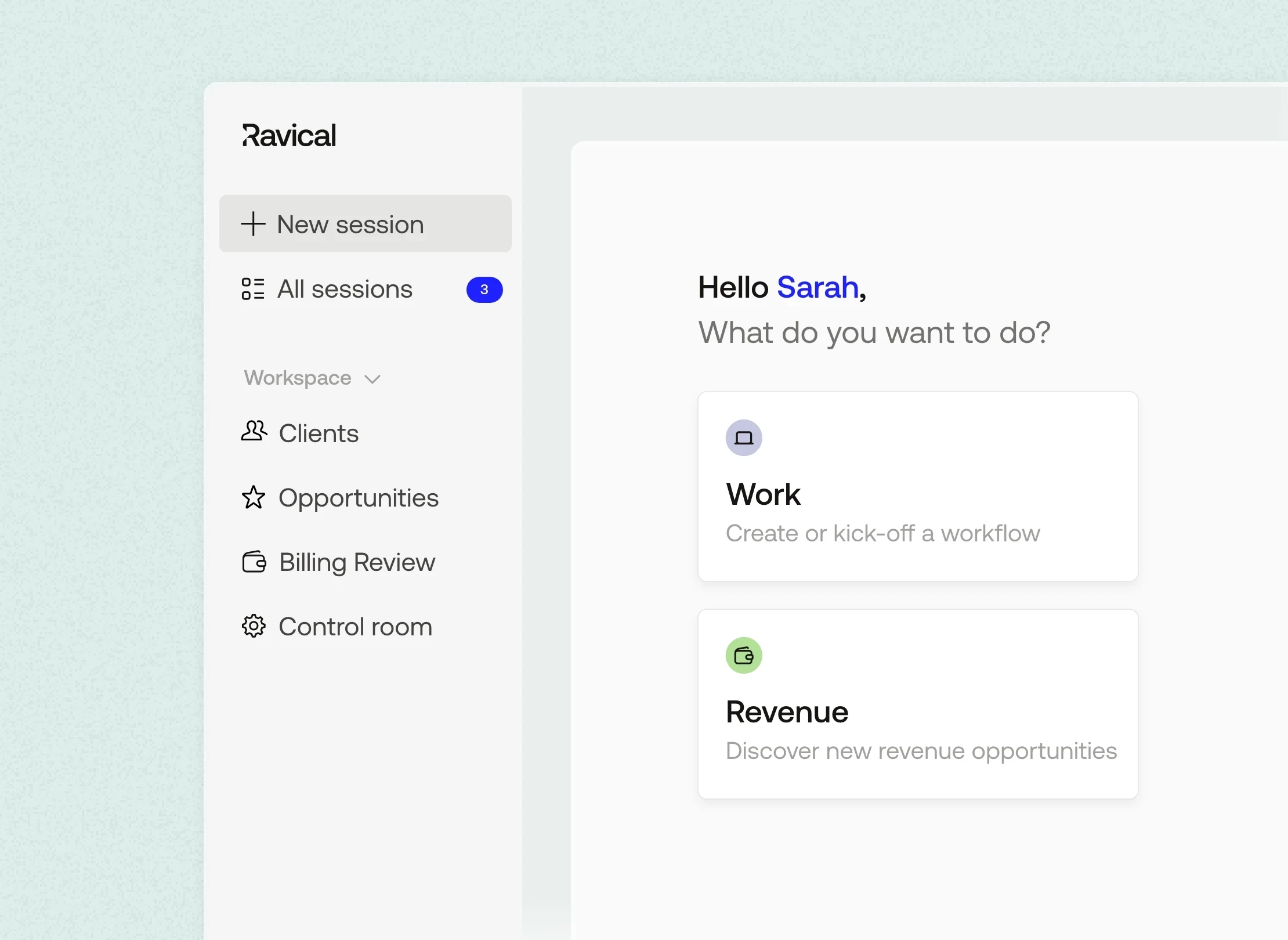 Ravical-Workspace - Transform signals into revenue.