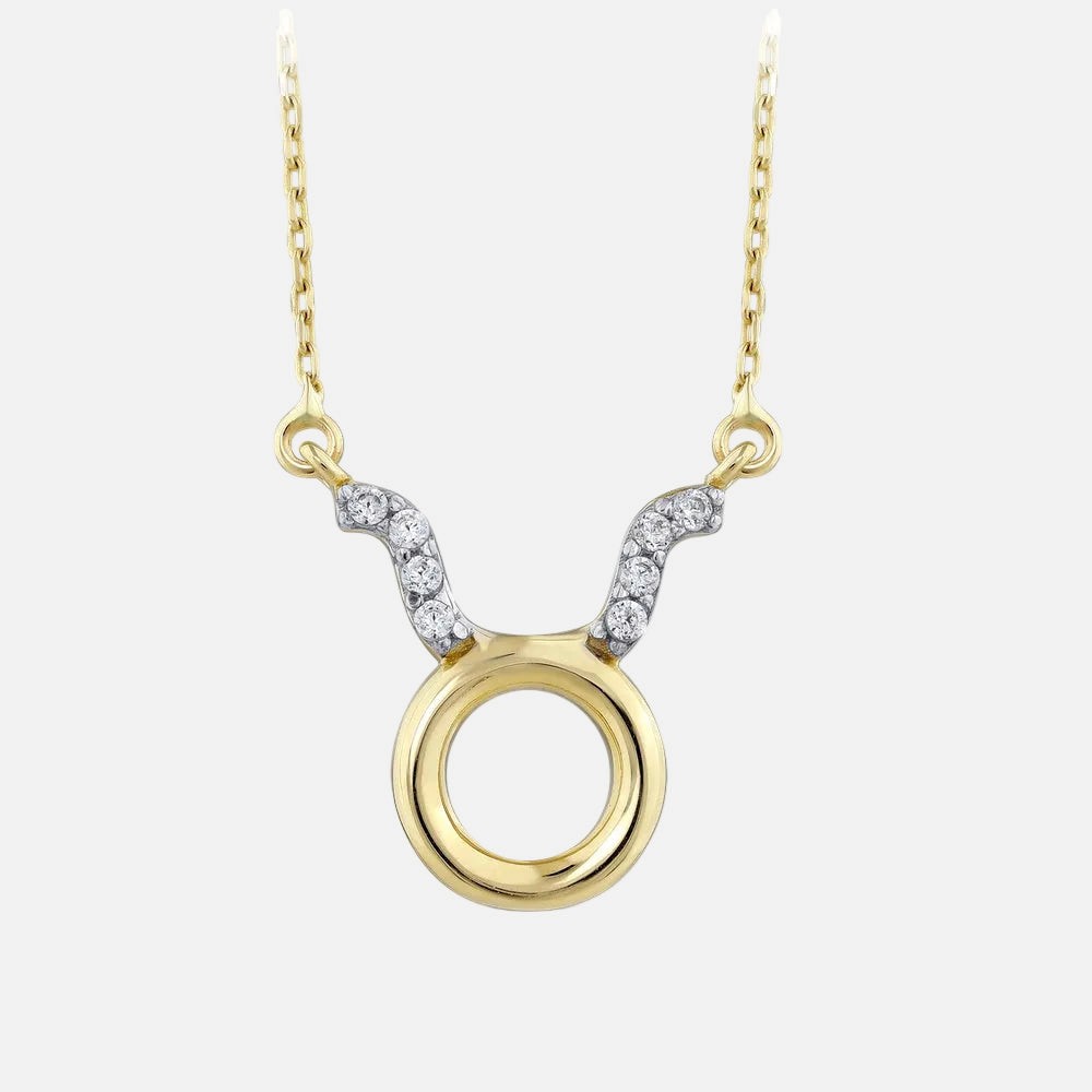 Assos Pırlanta 14 Ayar Sarı Altın Boğa Burcu Kolye Ucu