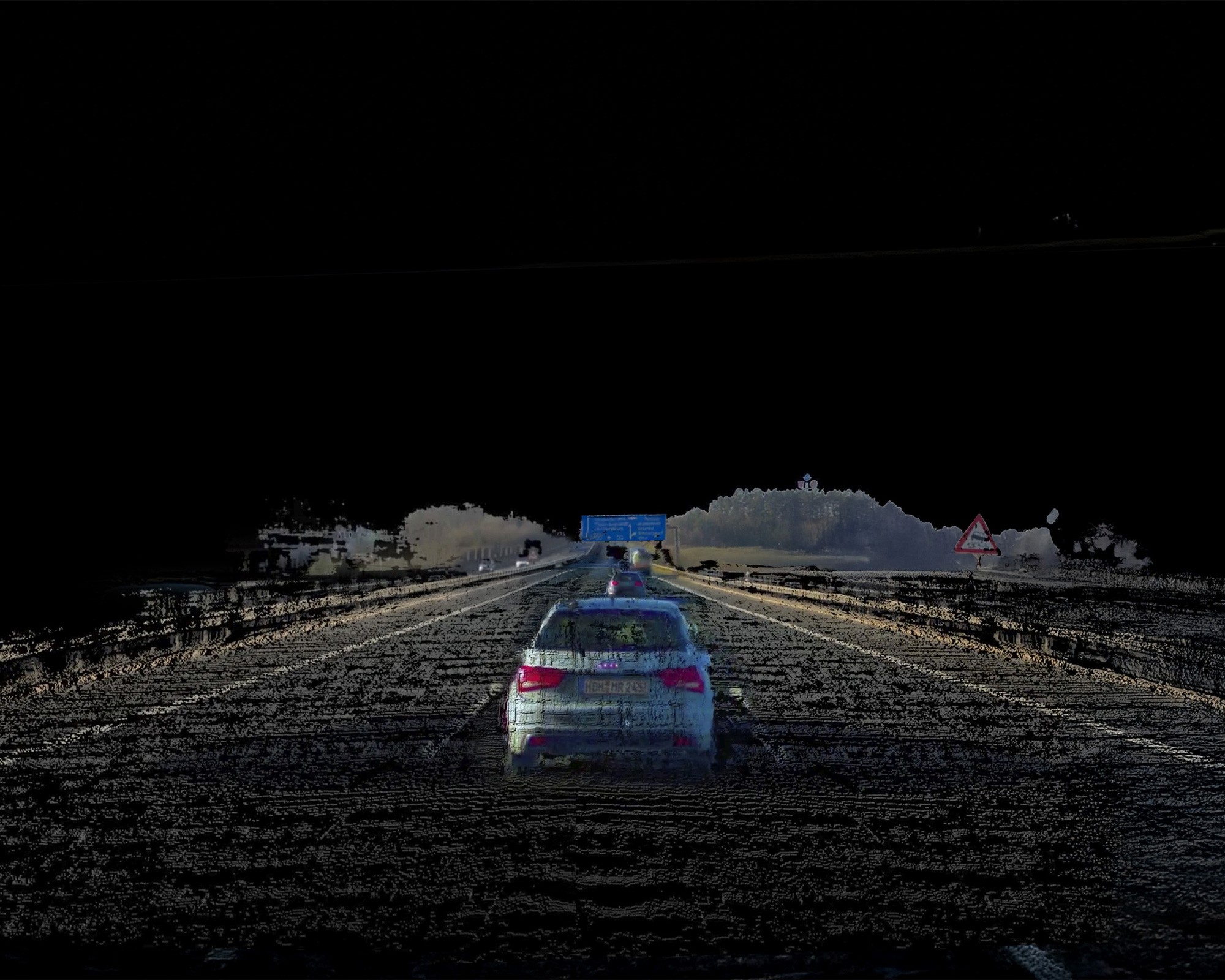 Point cloud rendering of a car