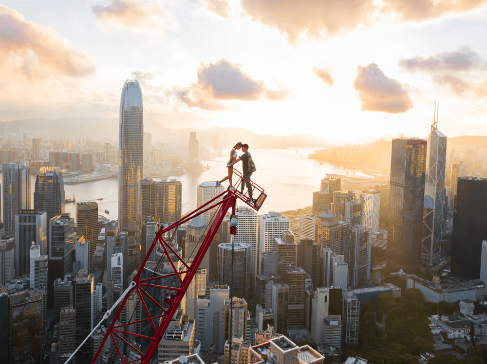 Photograph on skyscraper