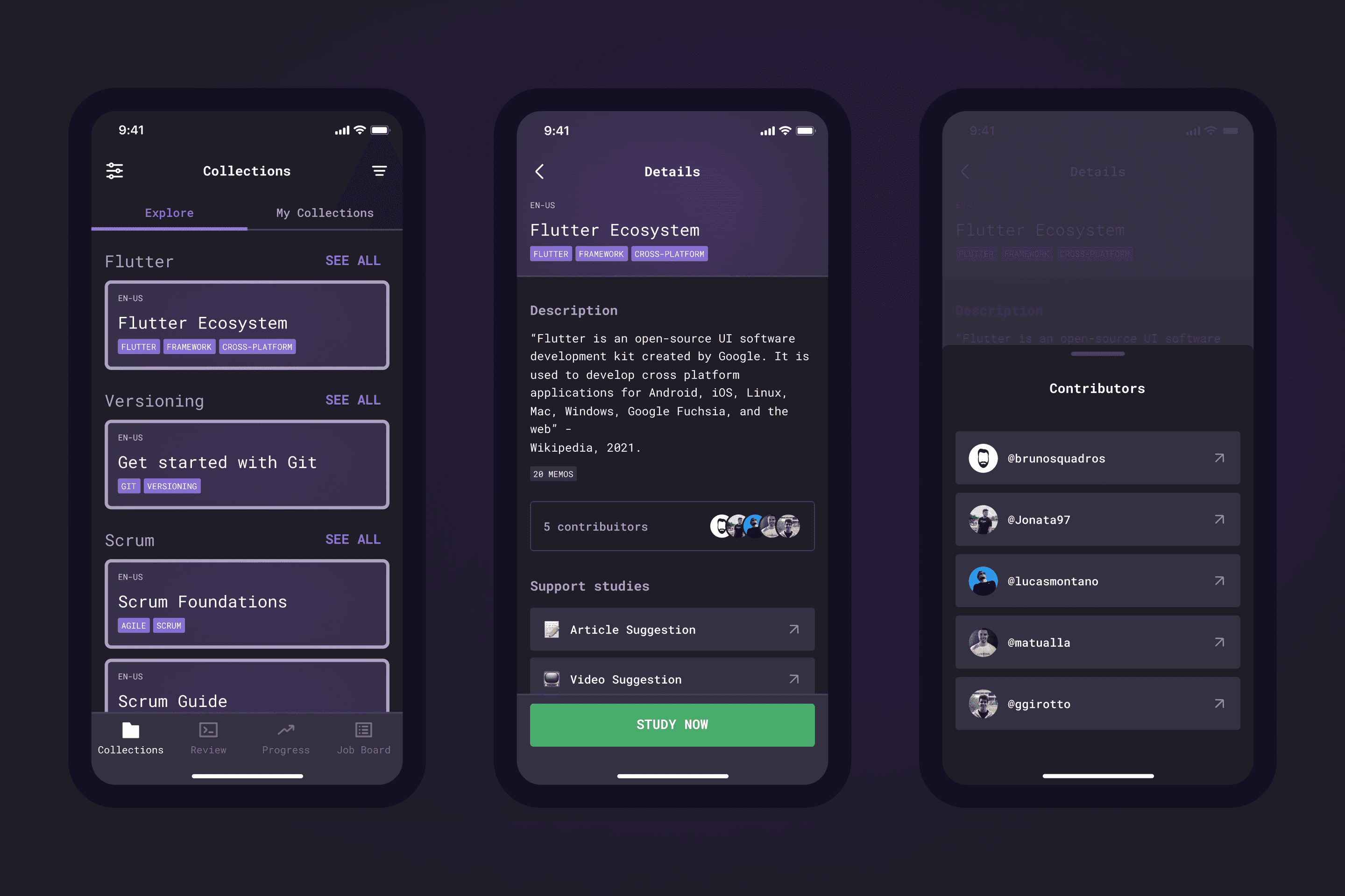 Memo - Collections screens