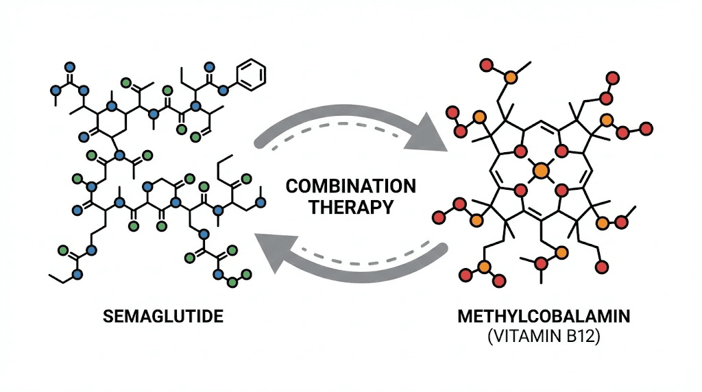 Semaglutide methylcobalamin molecular combination diagram
