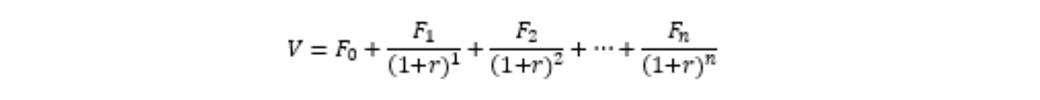 Formule générale développée de la valeur actualisée d'une séquence de flux
