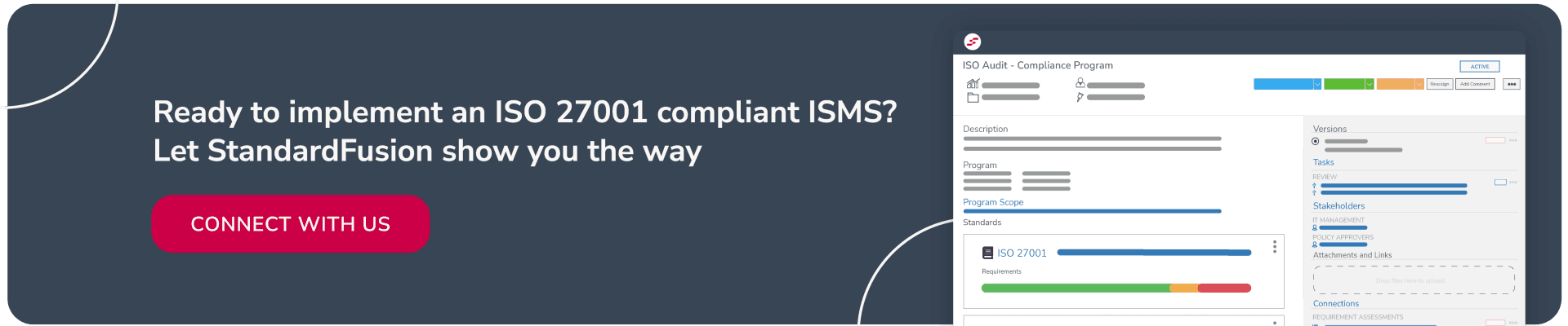 Ready to implement an ISO 27001 compliant ISMS? Let StandardFusion show you the way