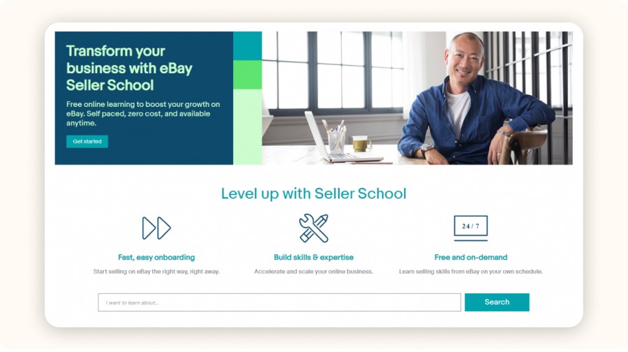 eBay Seller School homepage