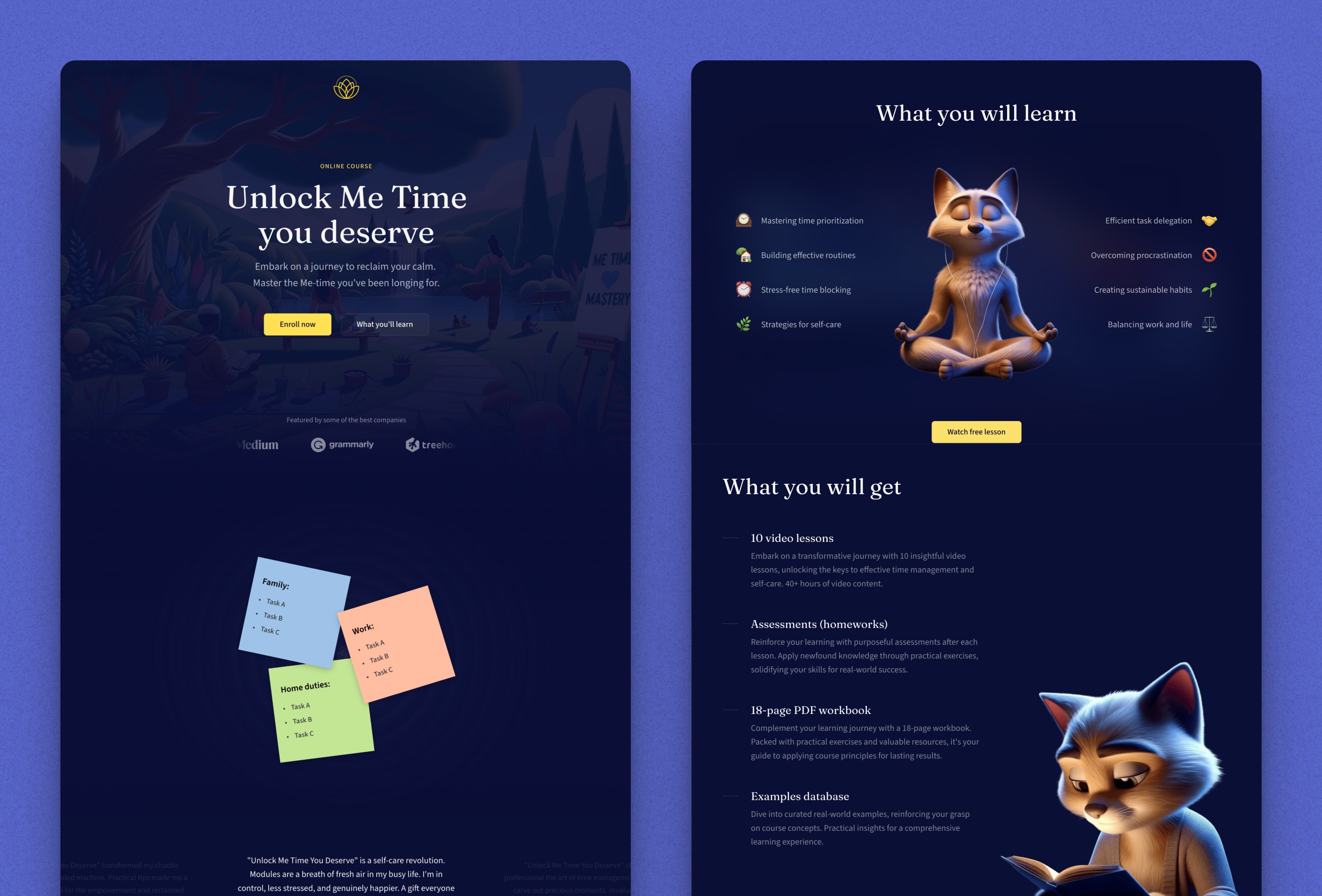 Me TIme - Course Landing Page for Framer - Image 1