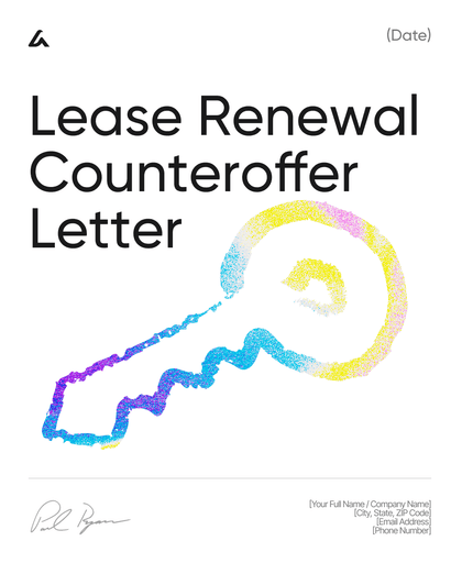 Lease Renewal Counteroffer Letter