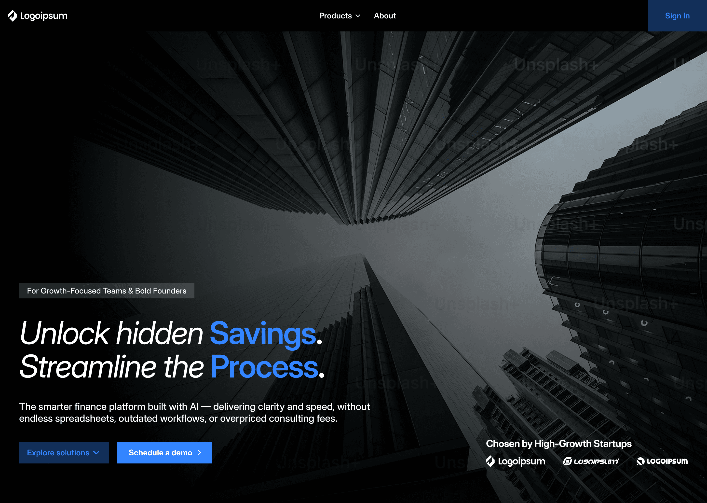 Finance Website Hero Section