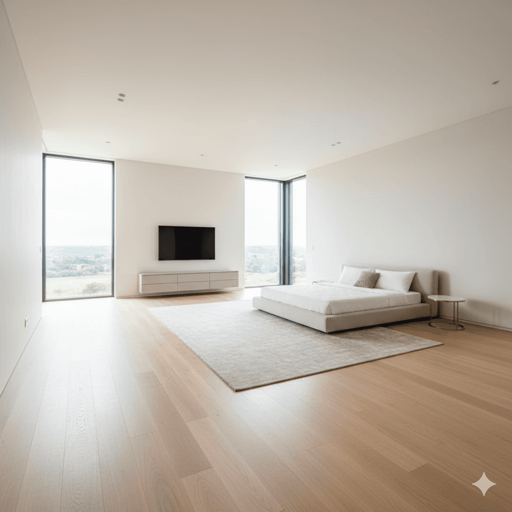 Sleek apartment interior VRV VRF climate controlled comfort