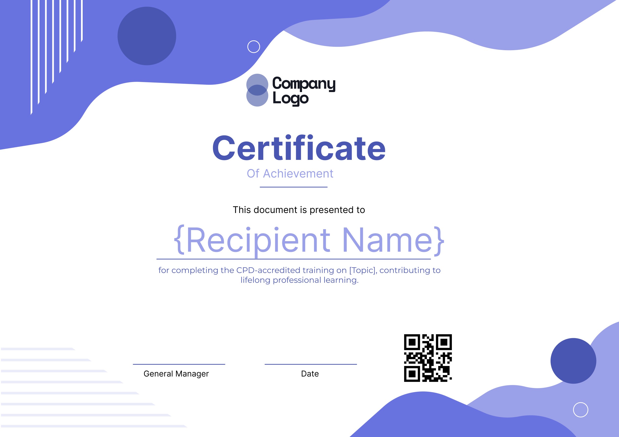 Wauld - Vibrant and simple CPD certificate template