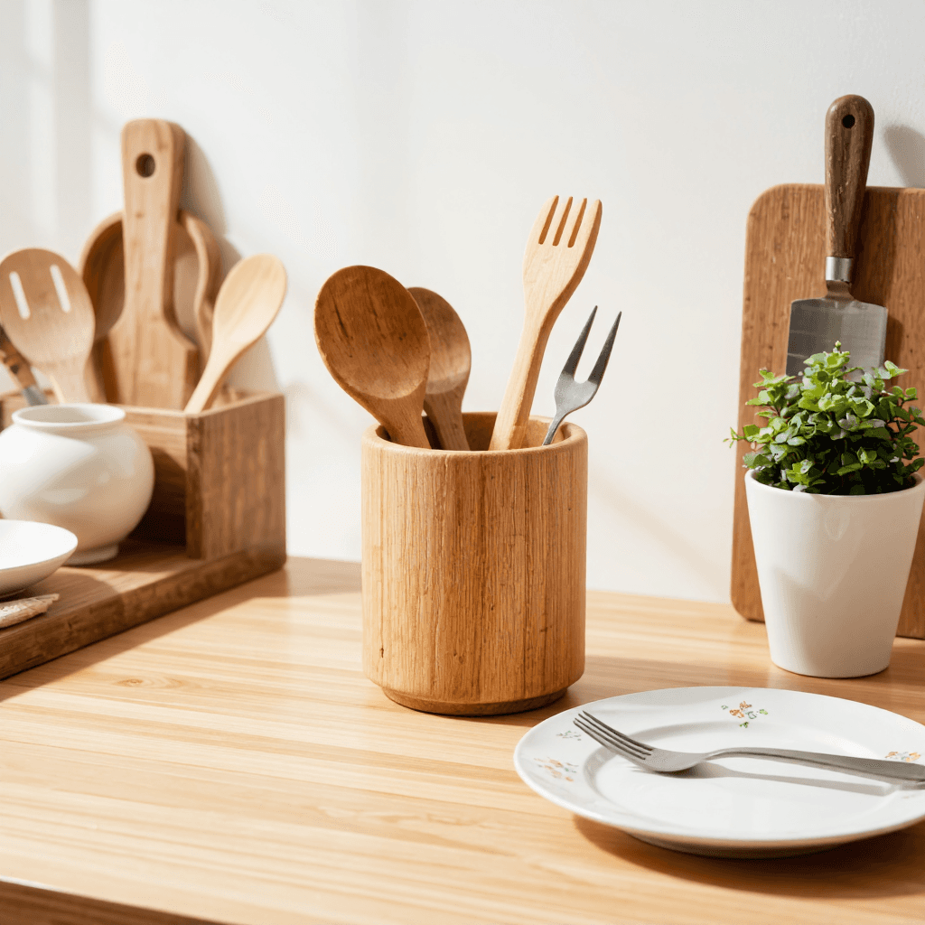 product photography of kitchen utensil holder