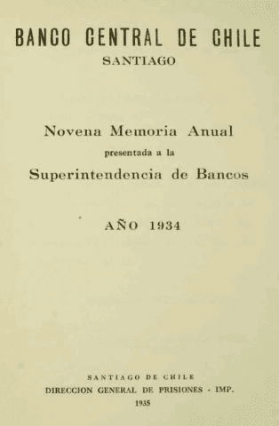 Banco Central de Chile. Memoria Anual 1934
