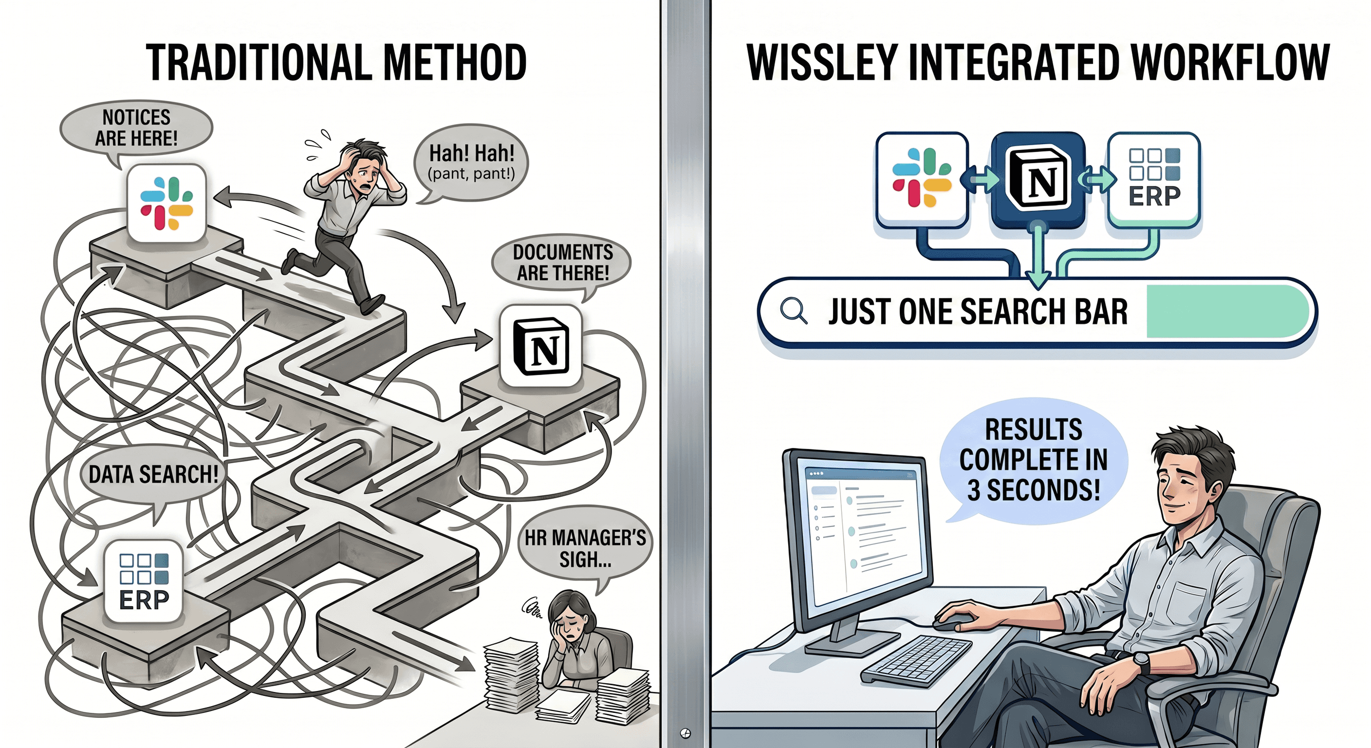 How to Find Information Across Slack, Notion, and ERP Systems