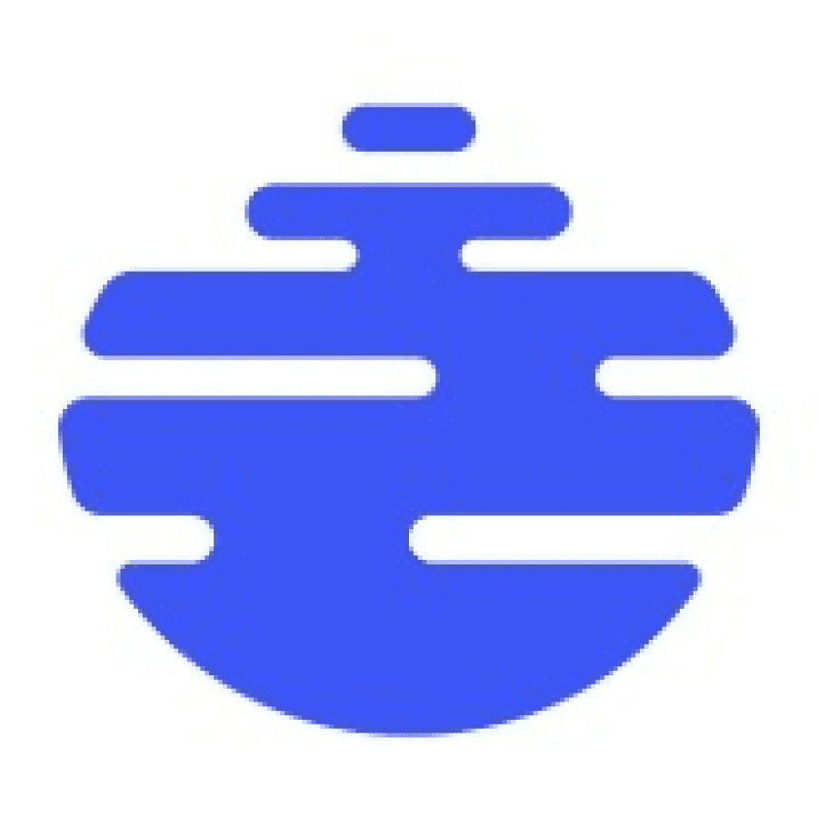 Logo of Venmo featuring a white "V" on a blue background.