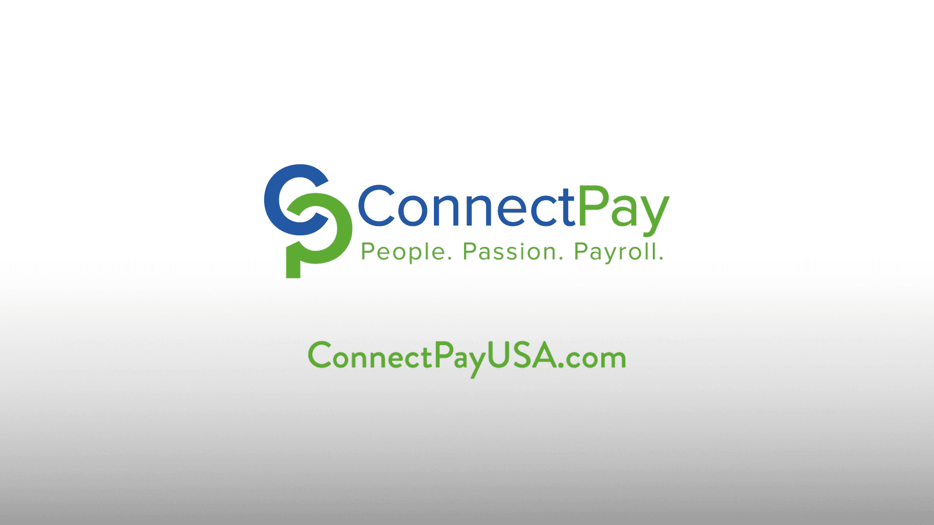 ConnectPay logo with the tagline ‘People. Passion. Payroll.’ and the URL ConnectPayUSA.com.