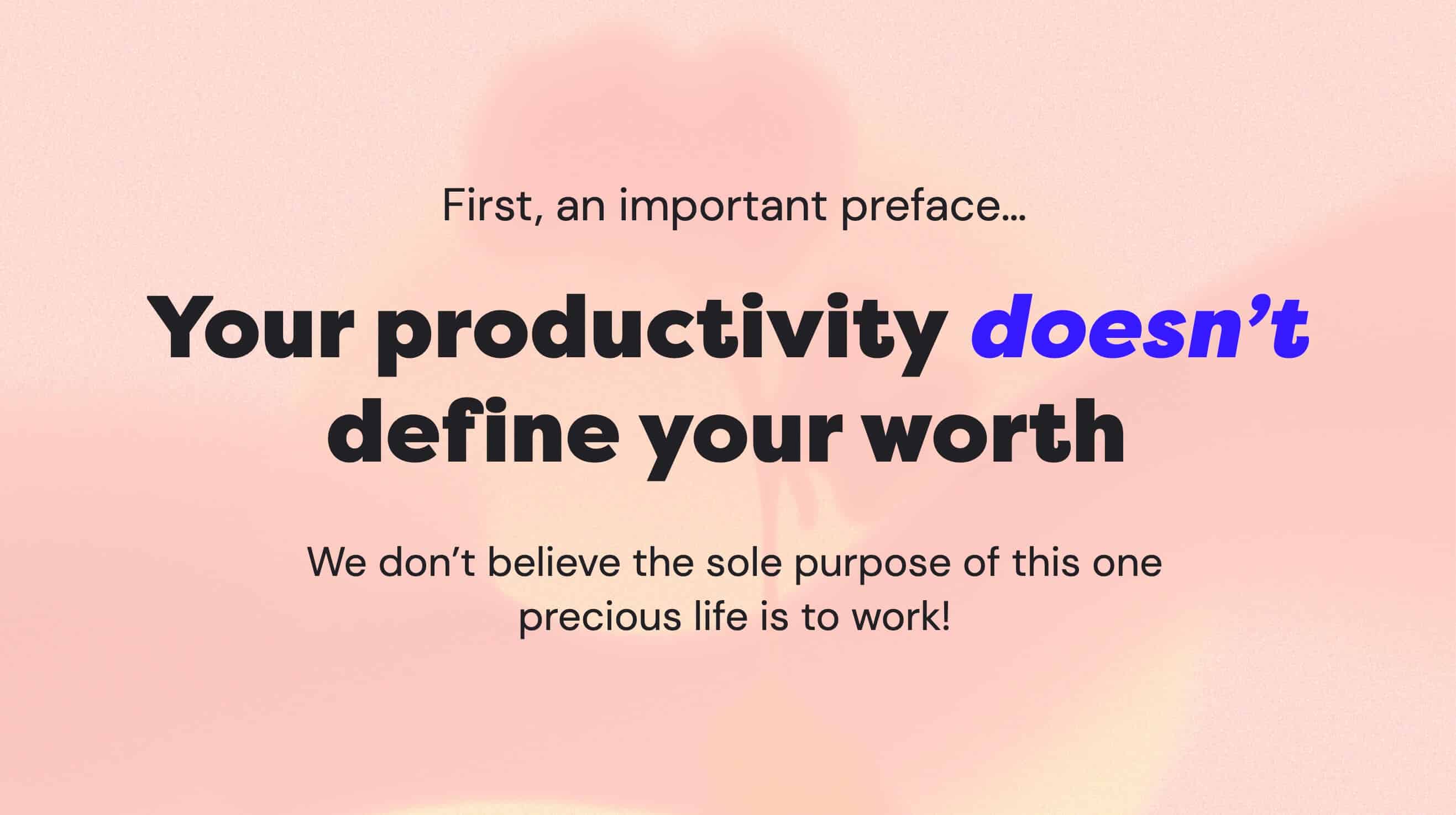 Productivity and Self-Worth