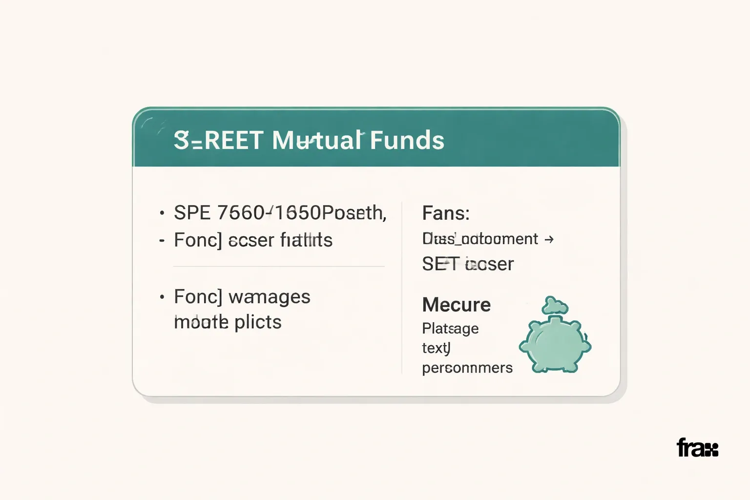 Information card explaining REIT mutual funds with key details divided into benefits and drawbacks, using the site's accent color for highlights and a minimalist design.