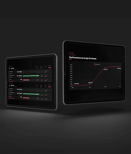 Shown development process in a mobile mockup