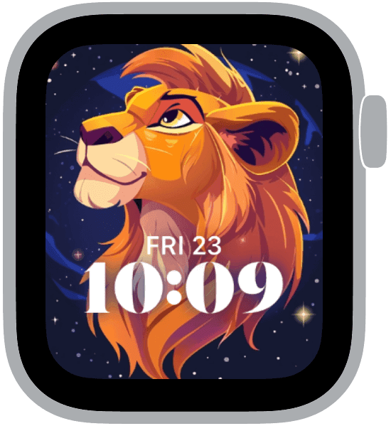 an apple watch face from the leo collection