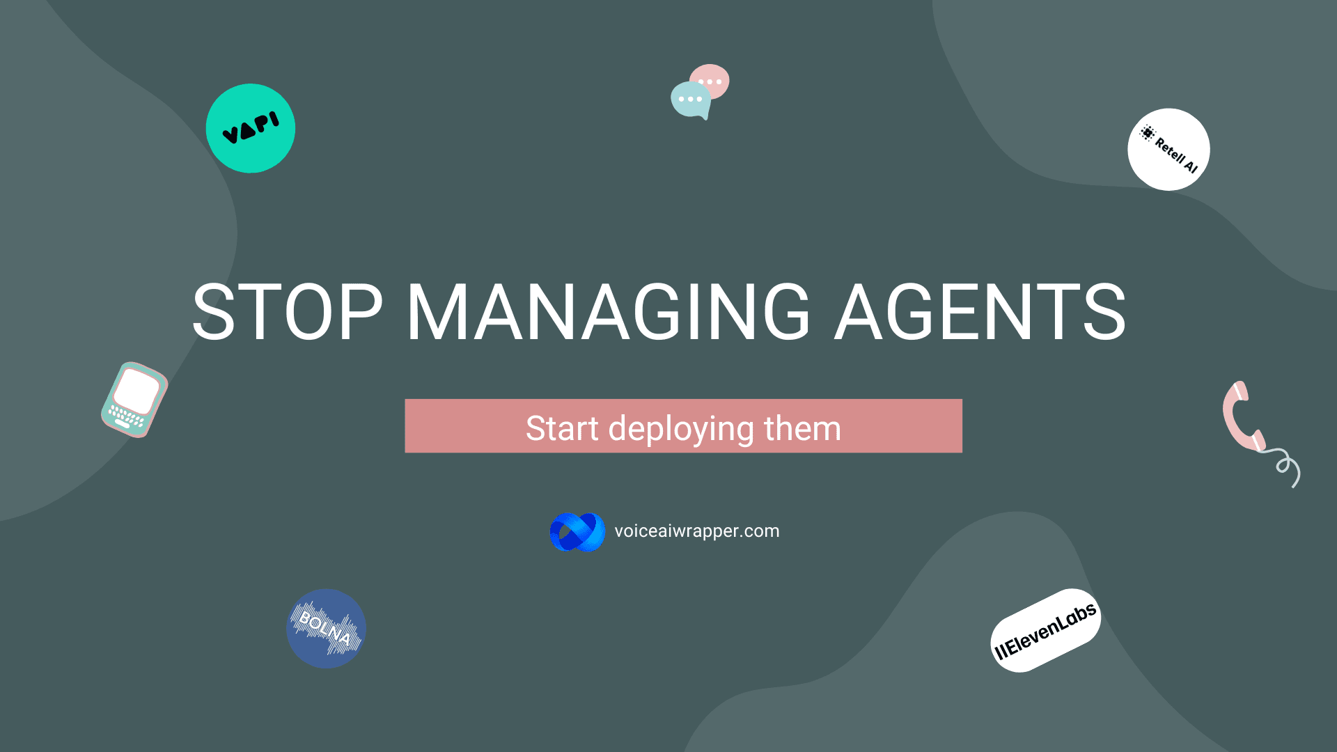 Hero banner for AI voice technology guide for call centers featuring Vapi, Retell, Bolna, and ElevenLabs providers | VoiceAIWrapper.