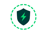 Icone de bouclier avec éclair symbolisant la protection électrique.