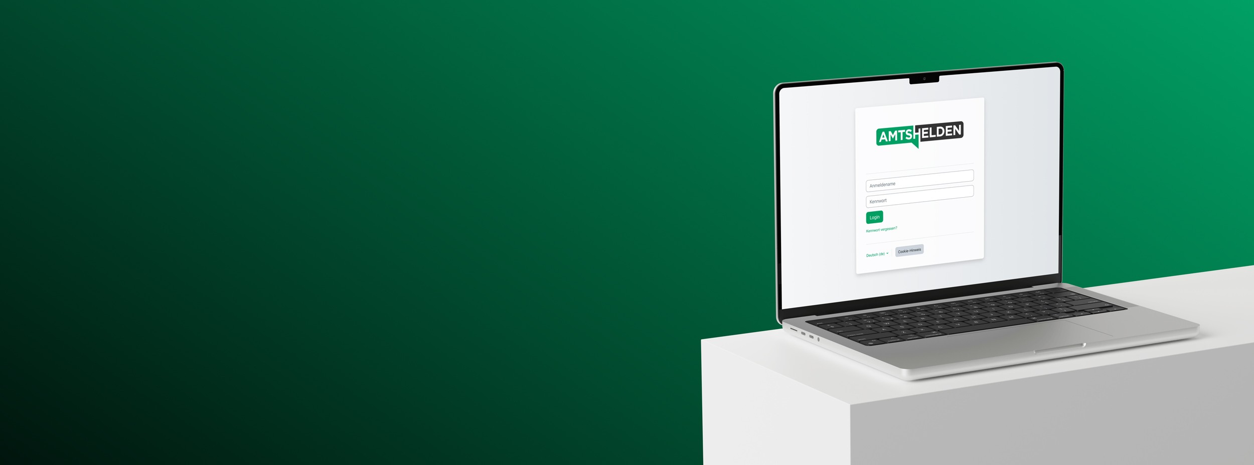 Anmeldeseite Amtshelden.