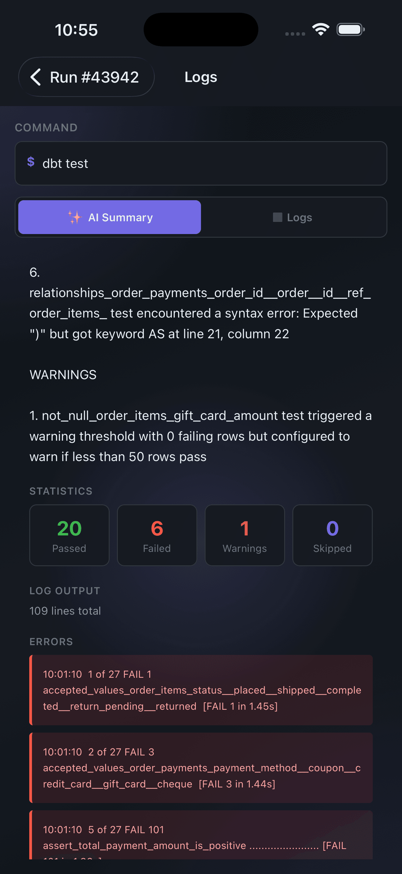 mobile View AI Summary
