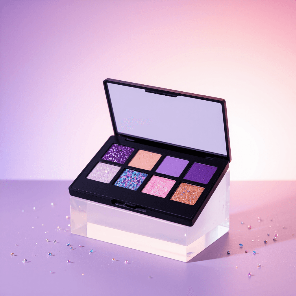 product photography of a palette of eyeshadow