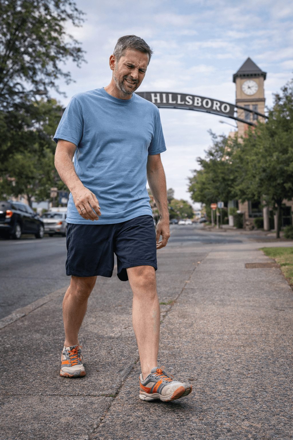 Man in pain walking in Hillsboro
