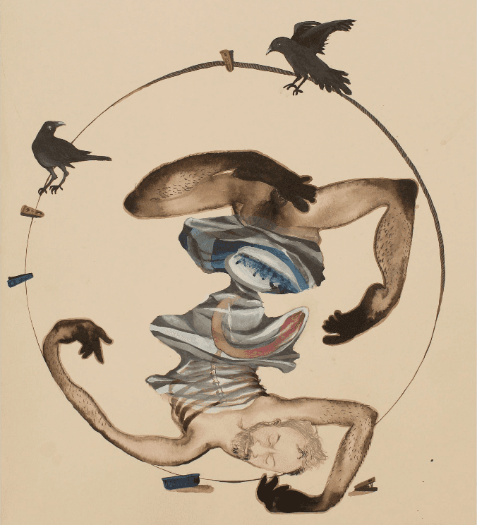 herd of sheep on road painting