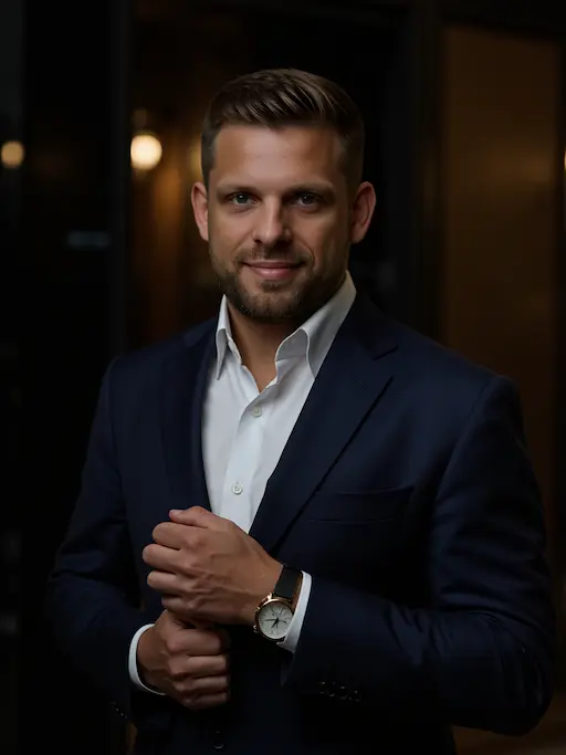 Paweł Albrecht przedsiębiorca i mentor podczas sesji wizerunkowej