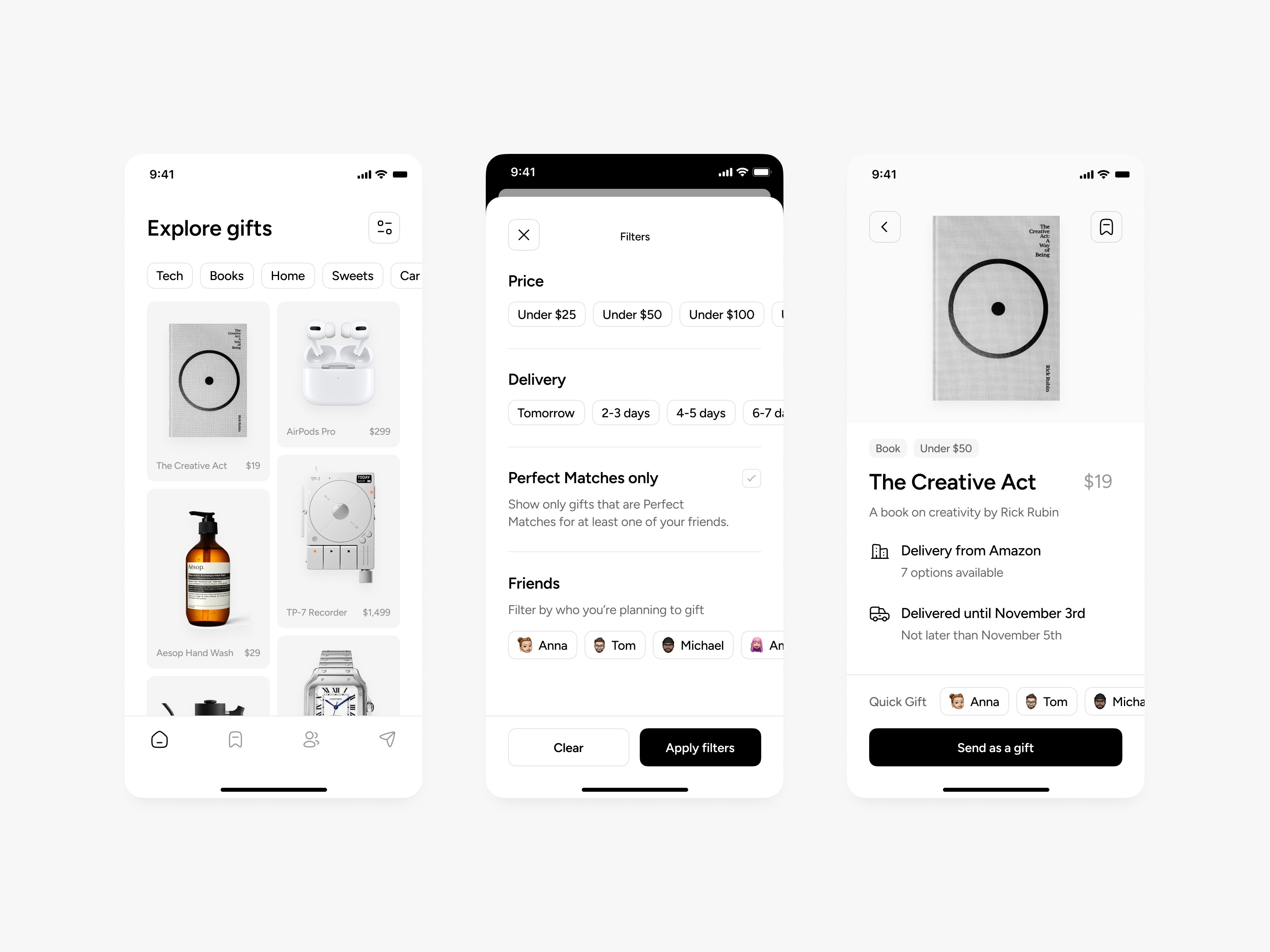 E-commerce app UI design – product browsing and checkout screens