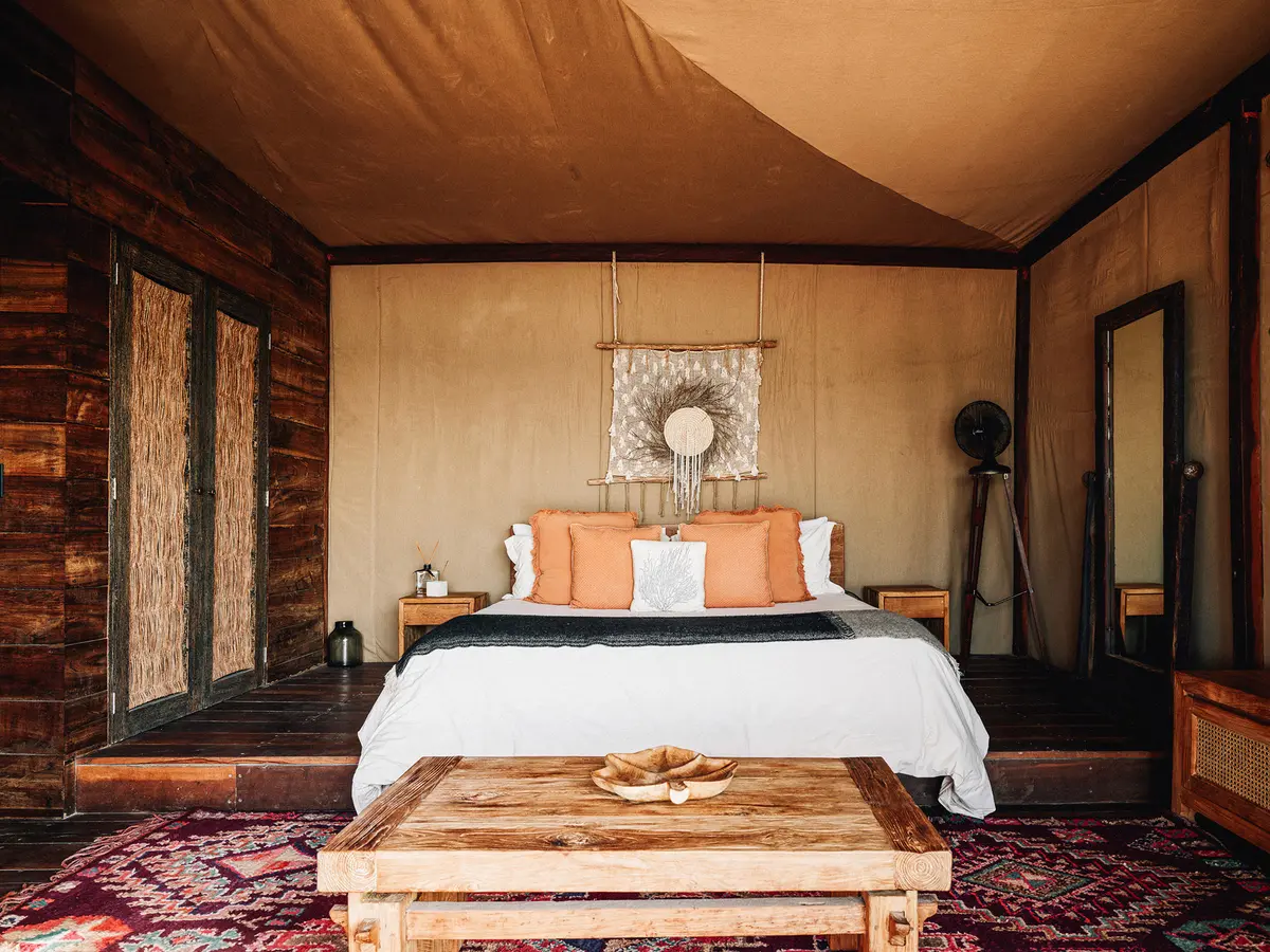 Luxurious oceanfront suite at Nomade Holbox in Holbox Mexico, with direct access to the beach and stunning ocean views