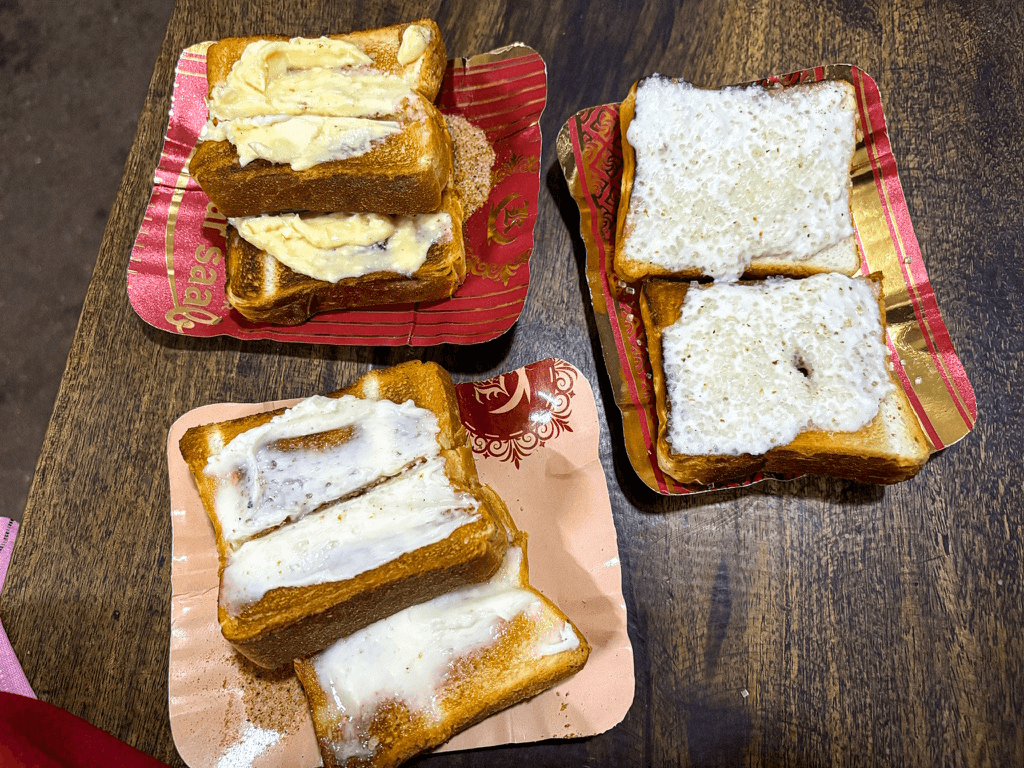Butter toast and malai toast