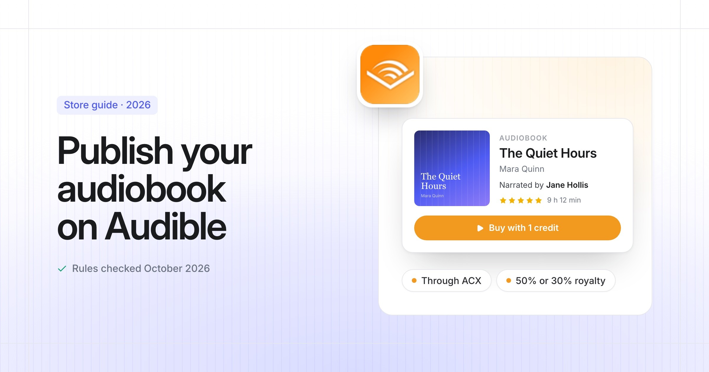 Publish your audiobook on Audible