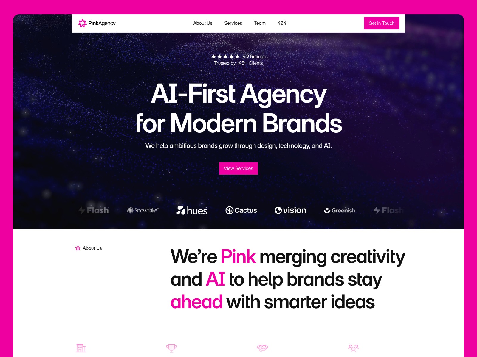 Pink — 现代专业 AI 机构落地页设计灵感