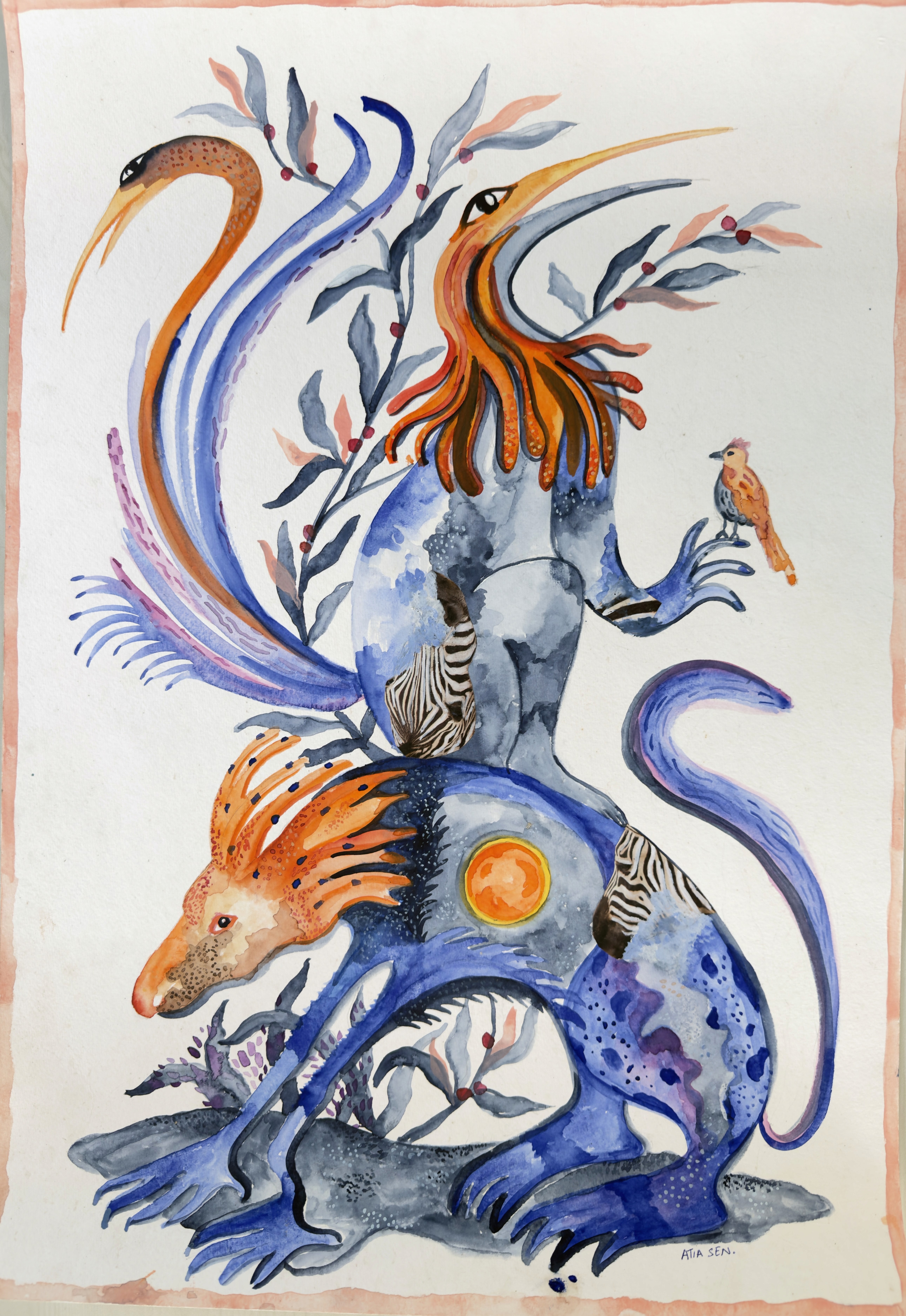 herd of sheep on road painting