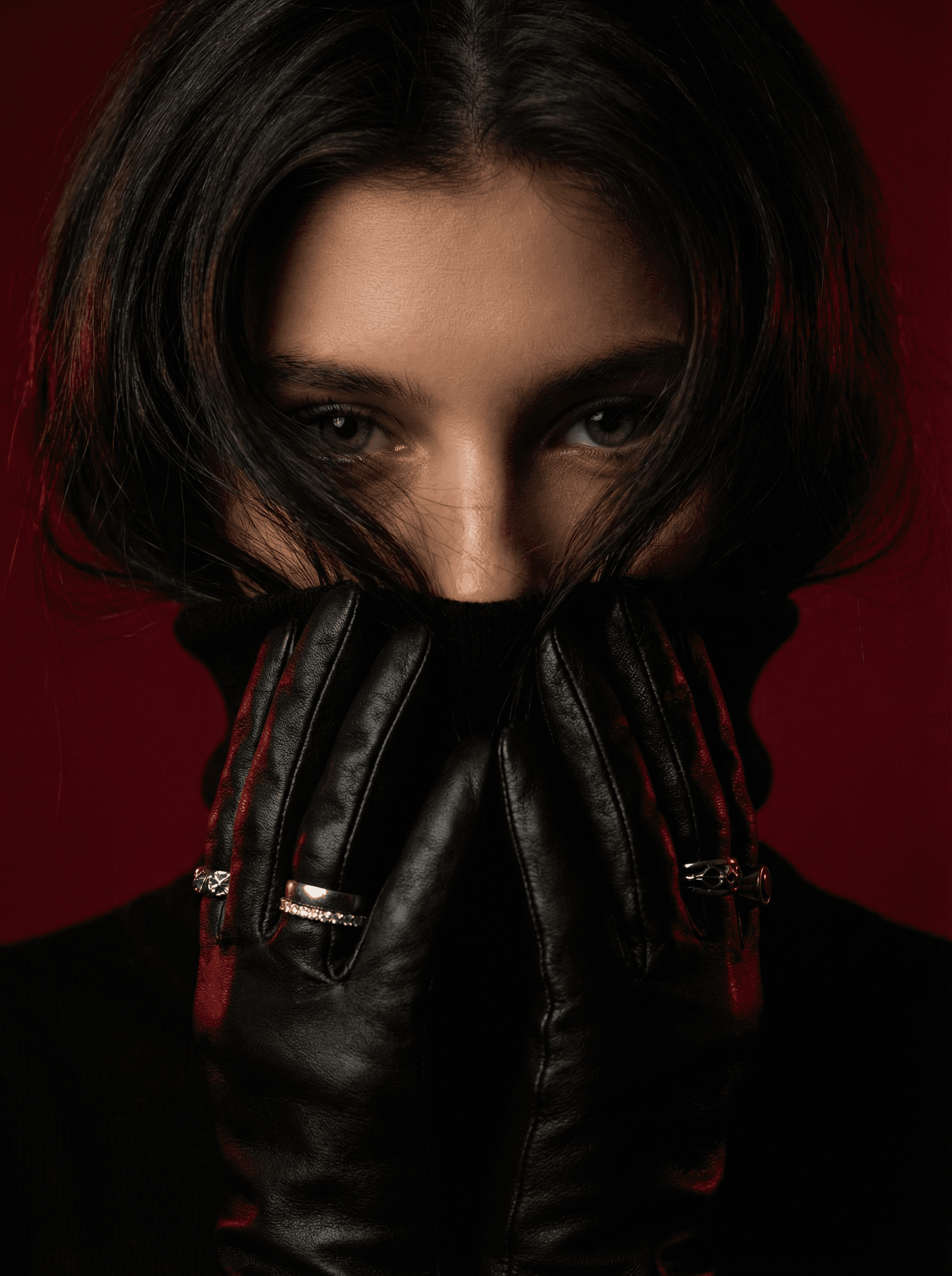 Fashion photoshoot with a woman posing in a dress