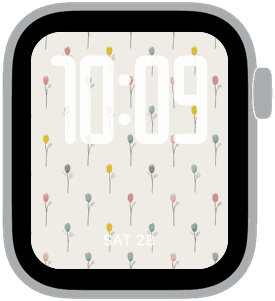 spring icons Apple Watch face preview 1 featuring floral, modern, and spring.