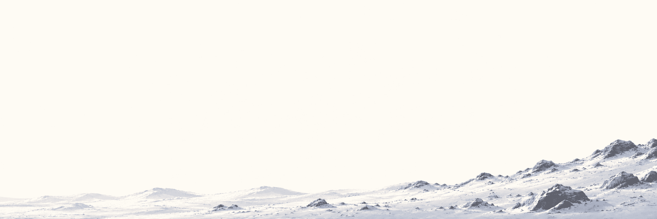 Frost-covered rocks along a low lunar ridge