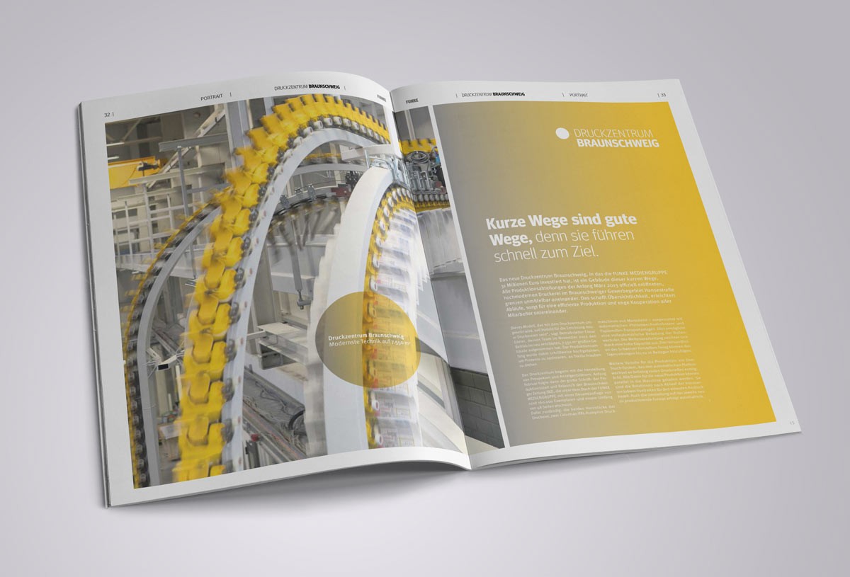 Imagebroschüre im Zeitungsformat – produziert auf hauseigenen Druckmaschinen