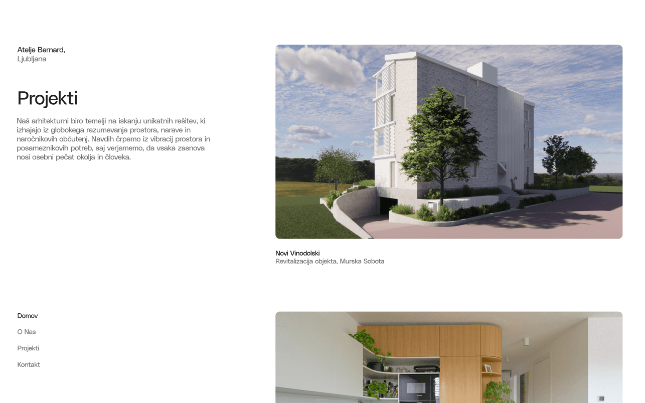 Projekti — website overview