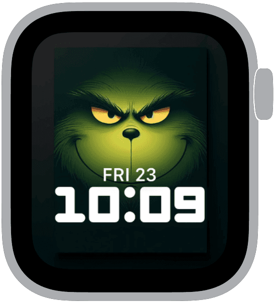 Holiday Characters Christmas Apple Watch face with playful festive figures