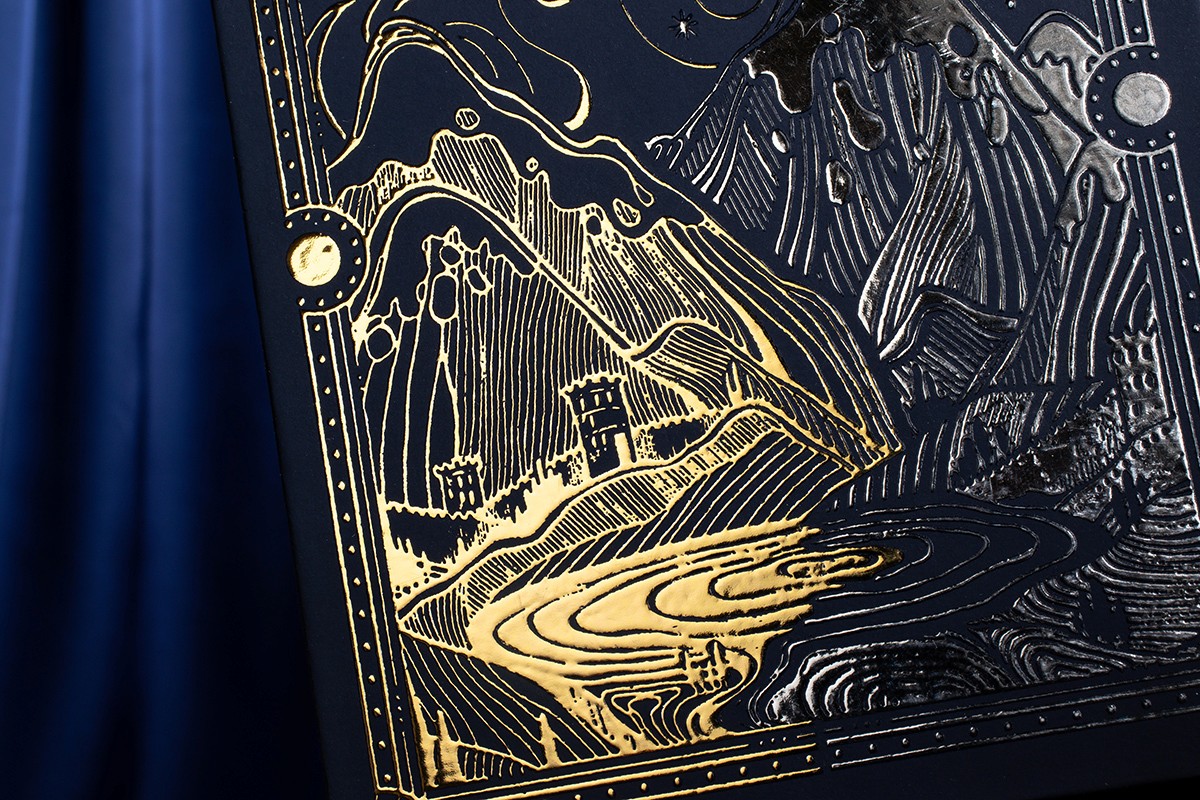 Rigid boxes, boxes, packaging for Corporate client printed on designer paper, binding board with mounting to board, raised foil stamping.