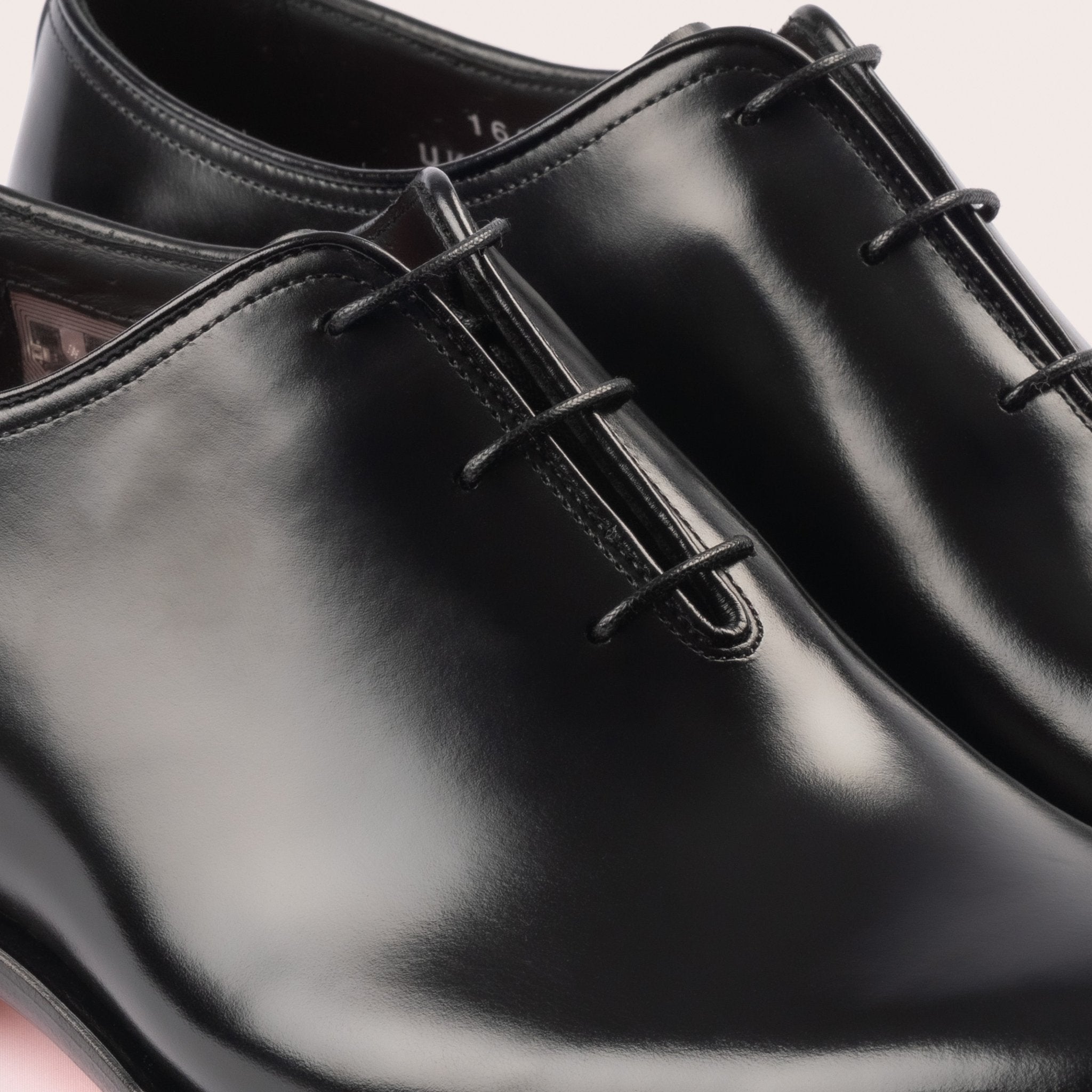 Men's polished black leather Oxford shoe - Mandelli UK